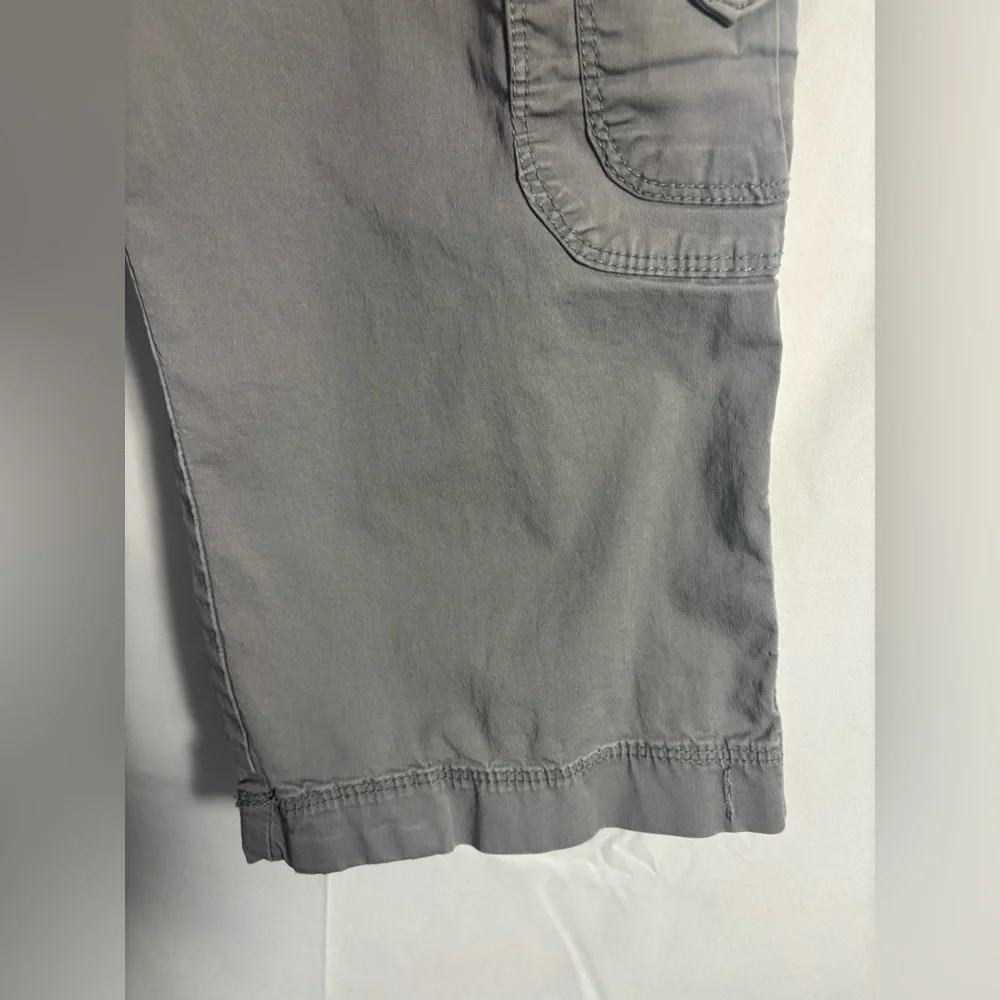 Gray Granola Grunge Mid Rise Wide Leg Baggy Capri Cargo Pants Size S-M - Picture 16 of 16